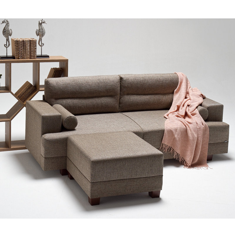 Canapé modulaire faisant face à la gauche de 82,7 po Gymoty, 100 % polyester brun