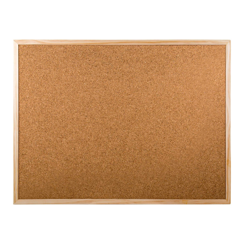 Desk Tech Cork Bulletin Board with Pinewood Frame, Versatile Wall Mount Cork Board, Ideal for Office, Classroom, and Home Use, Classic Beige, 18" x 24"