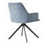 Chaise de bureau moderne, base en métal capitonnée losange bleu noir