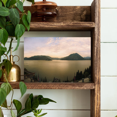 Lake Como At Sunset Seen From Varenna, Bellagio, Lombardy, Italy Abstract Contemporary Landscape Nature Wall Art