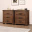 Ensemble de table de chevet rustique en bois massif récupéré à trois tiroirs Rustic-2146908176-2146908177