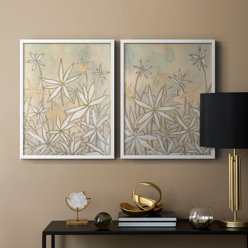 Impression encadrée Starburst Bloom I-Premium embelli - prête à être accrochée, Blanc, H 29 po x l 46 po