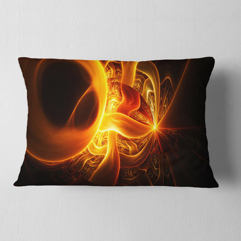 Designs on Black - Coussin imprimé abstrait, Jaune