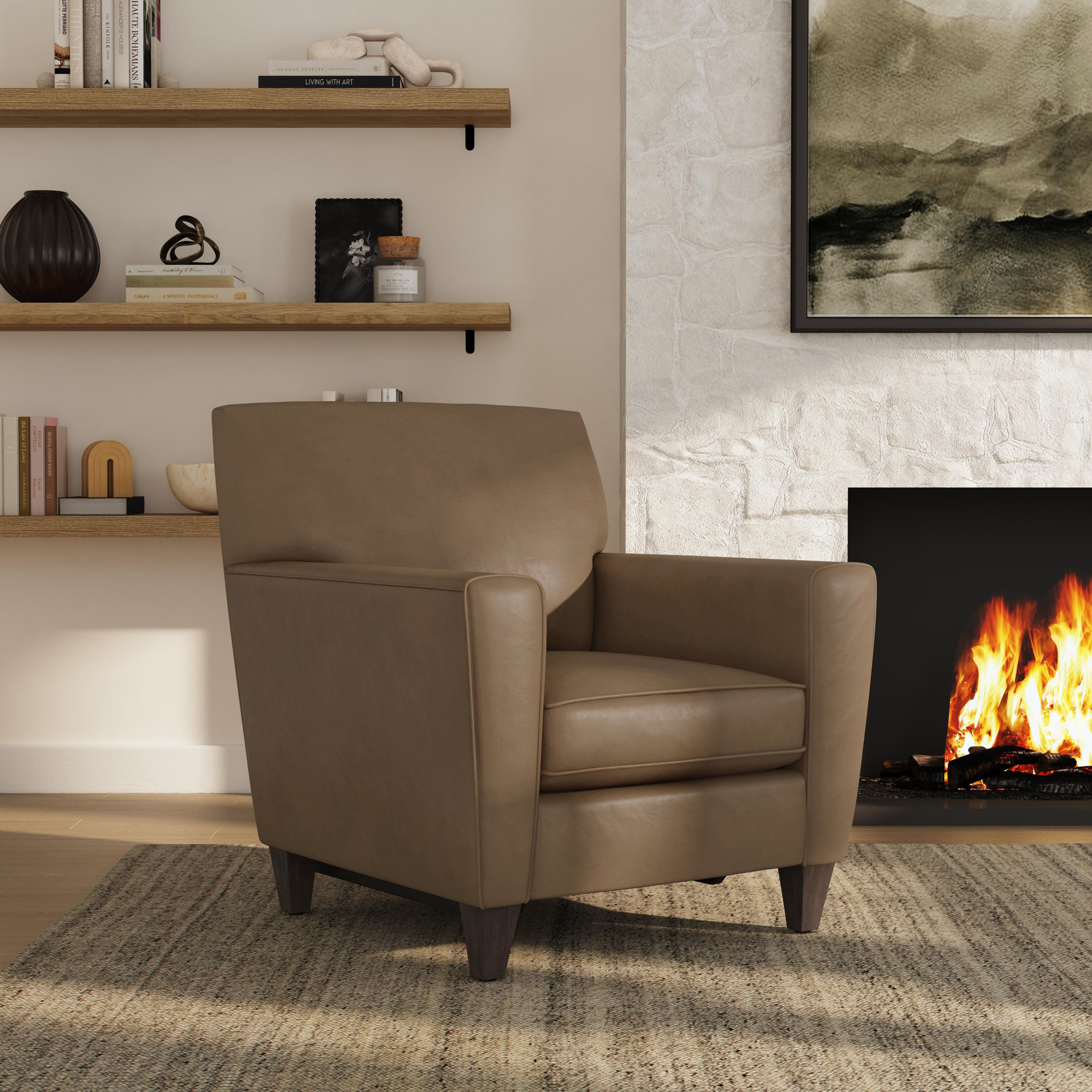 Osmin Foster Power Incliner, Brown Top Grain Leather