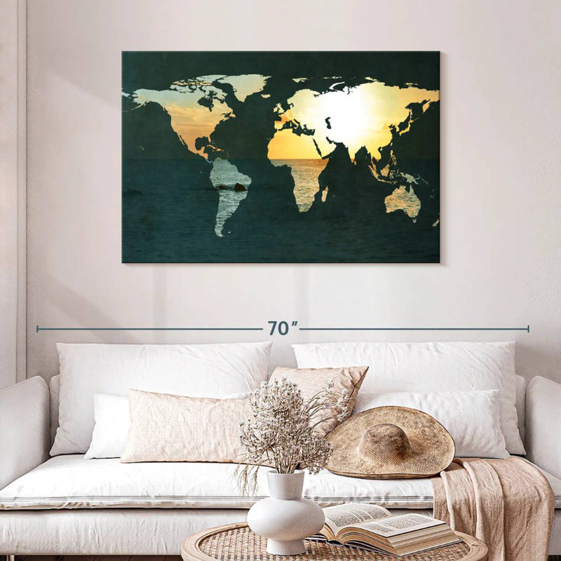 Aliaz Coastal Map, 30" H x 45" W