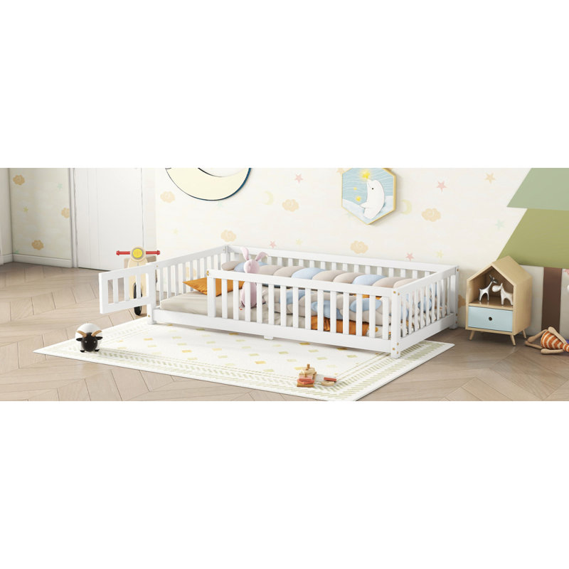 Cromlish Solid Wood Slat Headboard Design,Standard Bed, Full / Double, White