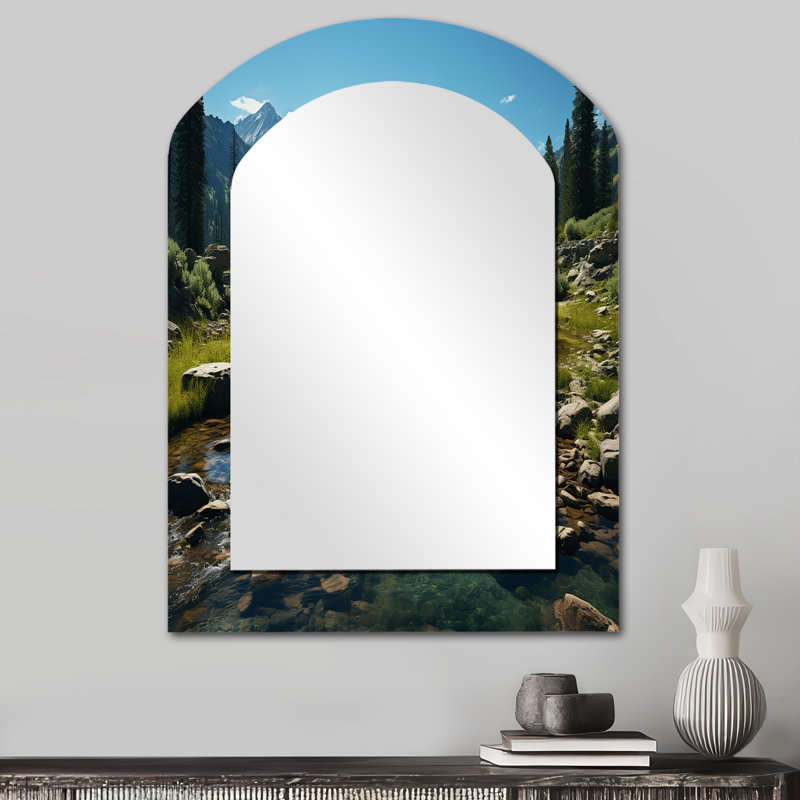 Midford - Miroir paysager en métal, 34 po x 25 po