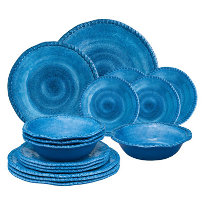 Assaria 16 Piece Melamine Dinnerware Set, Service for 4