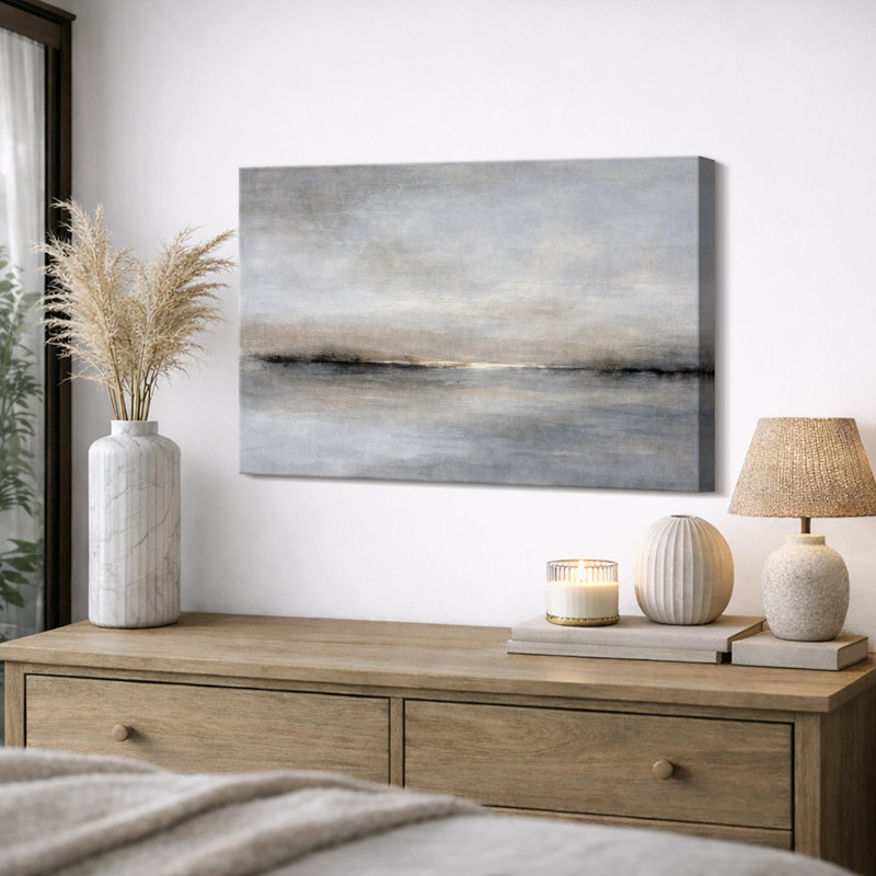 Art abstrait noir et gris, images de salon moderne, impression sur toile encadrée, H 32 po x l 48 po x P 1,5 po, Toile tendue