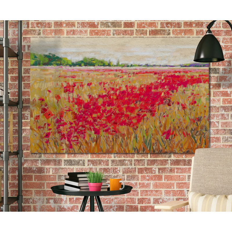 «Poppies» Evening Light II », reproduction, H 24 po x l 36 po x 1,5 po, Toile tendue