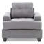 Chaise d'appoint grise avec accoudoirs en selle et rembourrage en mousse - l 38 po x P 34 po x H 36 po Revêtement en microfibre pour un siège moelleux de style transitionnel, rembourré et confortable
