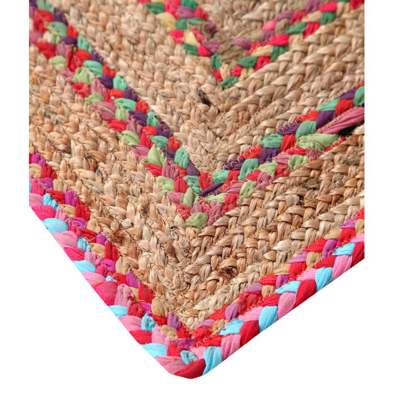 Littoral Striped Jute / Sisal Hand Woven Area Rug, Rectangle 120 x 180cm