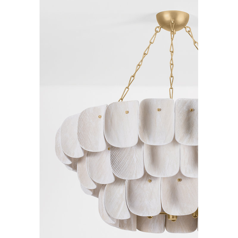 Amalfi Chandelier in Vintage Gold Leaf, 18.5" H x 41" W x 41" D, 16 Lights