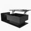 Table basse, noir brillant, table d'appoint, table basse avec verre et effet DEL, avec plateau en verre.
