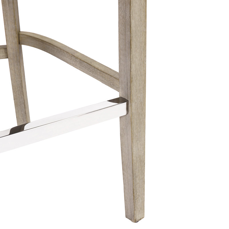 Wren Upholstered Counter Stool with Solid Wood Frame, Antique Gray