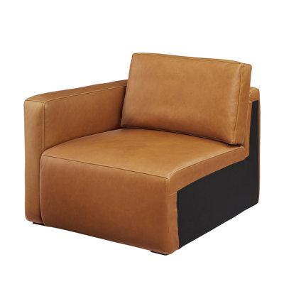 Beryl Modern Full Grain Leather Upholstered Sectional-Left