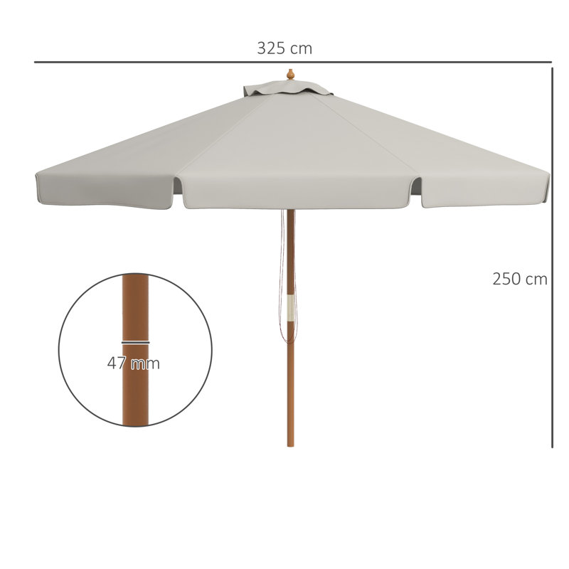 325cm Market Parasol, Grey