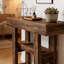 Console 41,34 po, canapé-lit étroit à 2 niveaux avec tablette de rangement pour couloir, vestibule, salon, brun rustique
