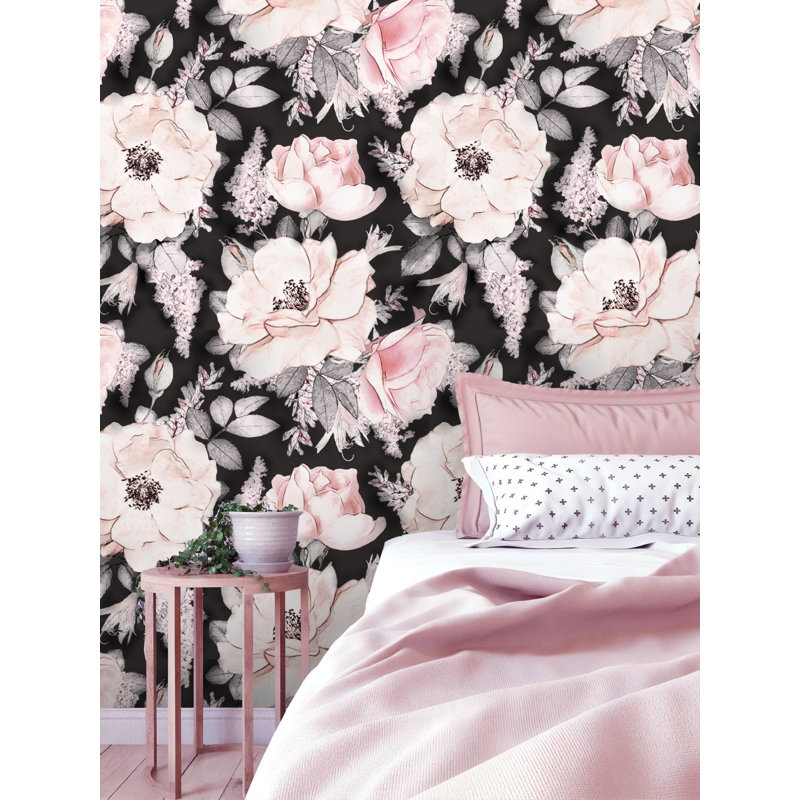 Papier peint amovible à motif floral, L 9 po x l 15 po