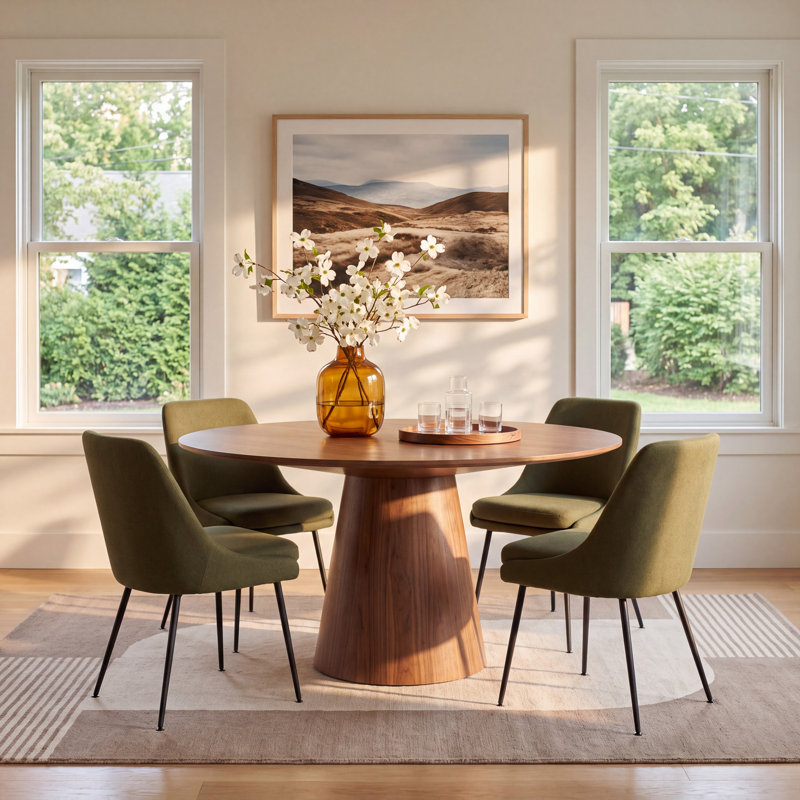 Wyatt Pedestal Dining Table, 31”H x 59”L x 59”W, Natural