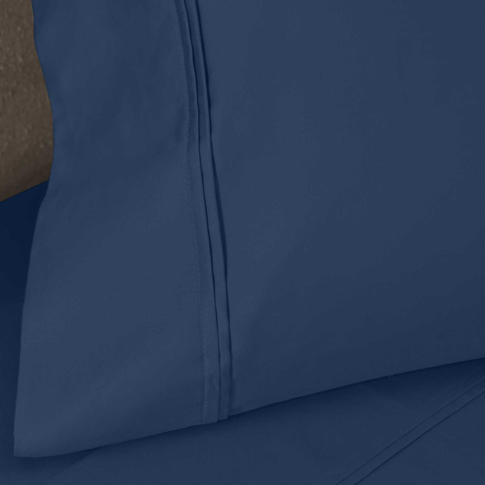 Mellark 100% Certified Egyptian Cotton Solid Pillowcase Set, Navy Blue, King Pillowcase