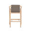 Tabouret de bar d'extérieur Lailoken, hauteur de comptoir, en bois d'eucalyptus avec assise en oléfine - Lot de 2