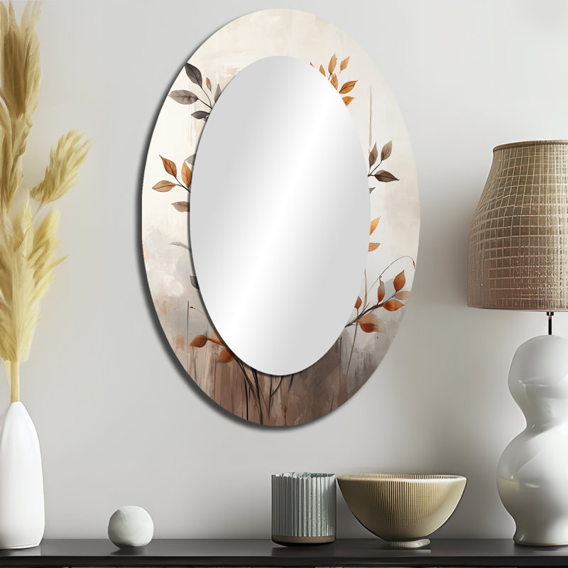 Décoration de miroir cerise orange et orange Botanical Cherry Blossom Trees III, 36 po x 24 po