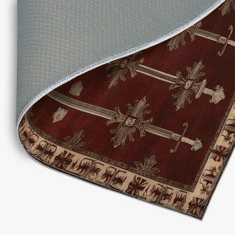 French Brown Indoor and Outdoor Area Rug, Rectangle 8' x 10'