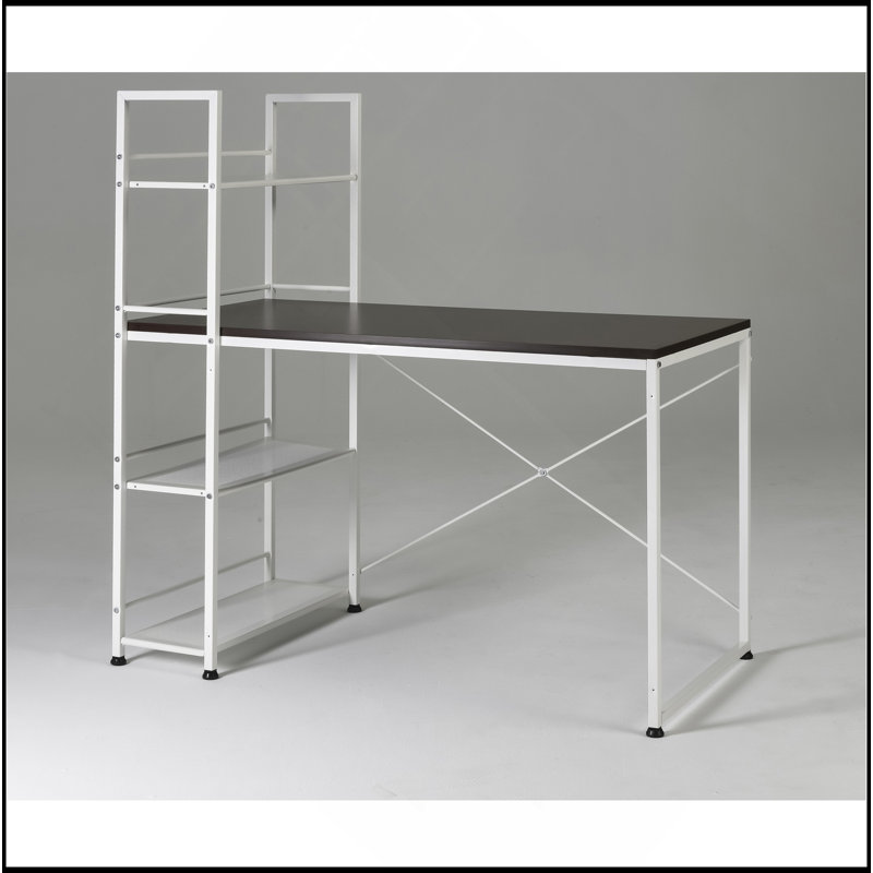 Reversible Smart Workstation Wooden Desk White/Brown