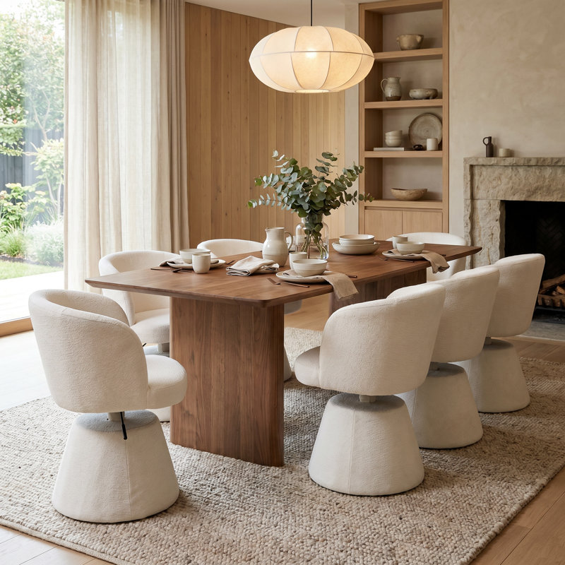 Tabouret de coiffeuse pivotant à 360 ° Modern, Beige