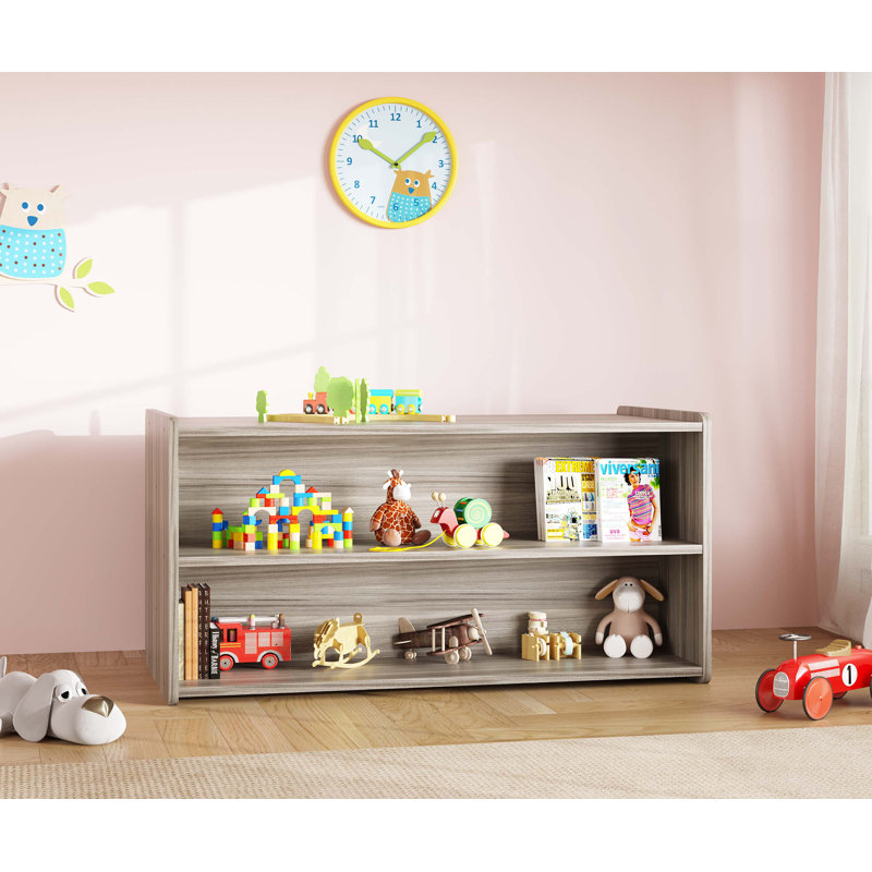 Étagère de rangement à 2 sections pour enfants, Gris orme ombré, Oui