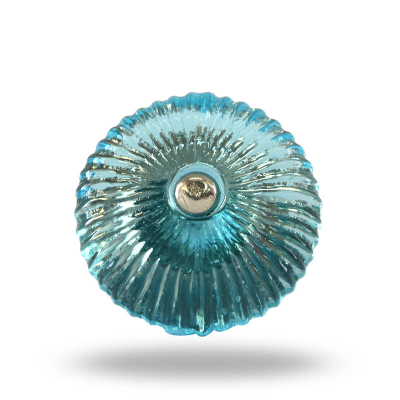 Ribbed Oversized 1.8" Diameter Mushroom Knob Multipack, Blue/Silver