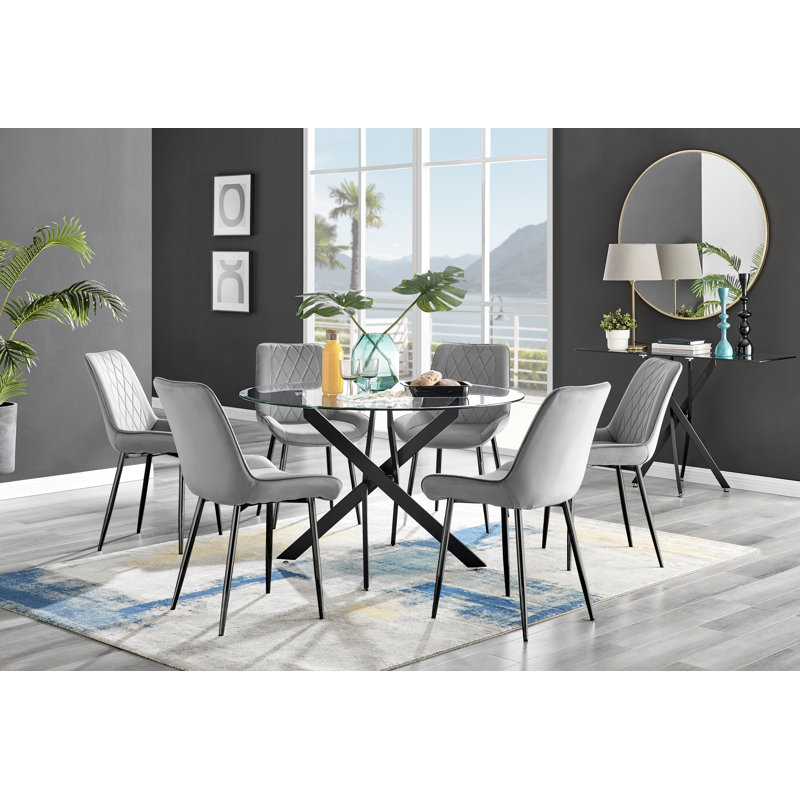 6 - Person Dining Set, Grey/Black