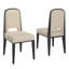 Ensemble de salle à manger extensible à finition en bois de 72 à 90 po Brogdon avec table et chaises en tissu crème-1669495192-1669495198