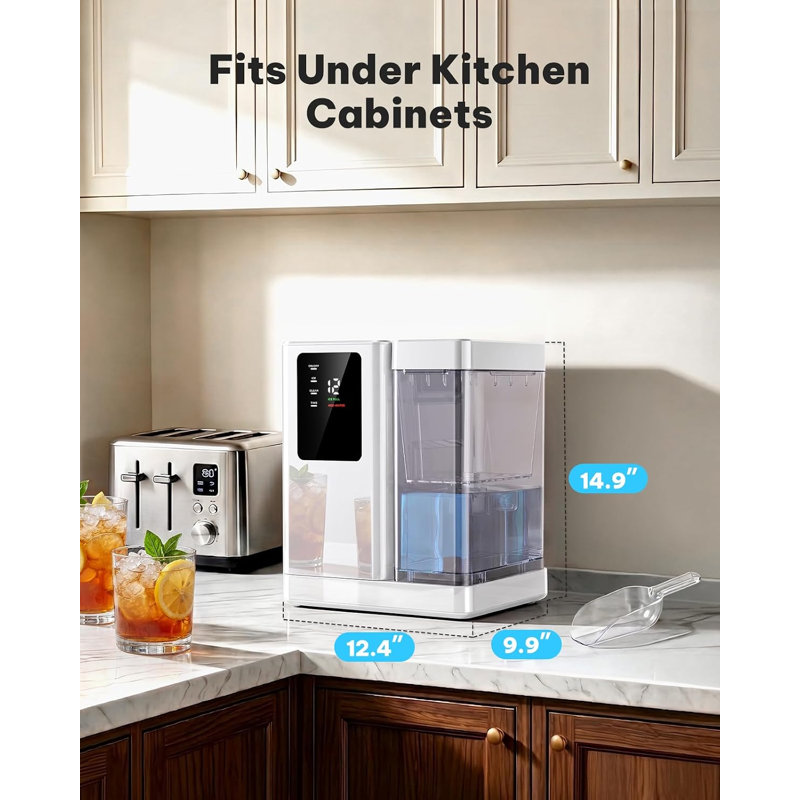 Countertop Nugget Ice Maker, 40Lbs Daily Output, Detachable Tank, Timer & Self-Clean Function