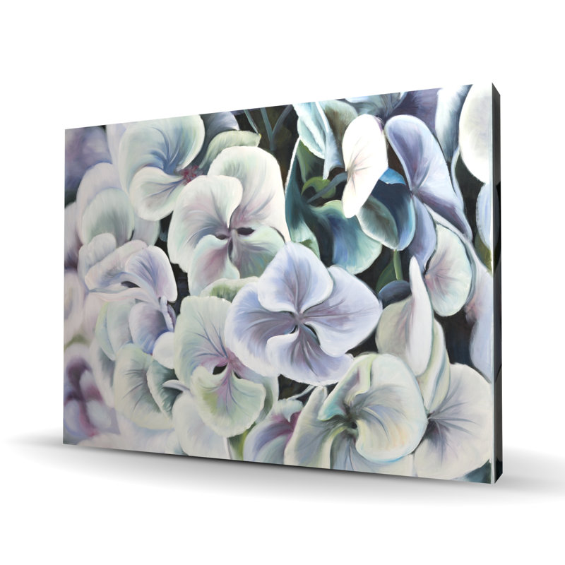Colorful Hydrangea Flowers Canvas | Purple Botanical Decor