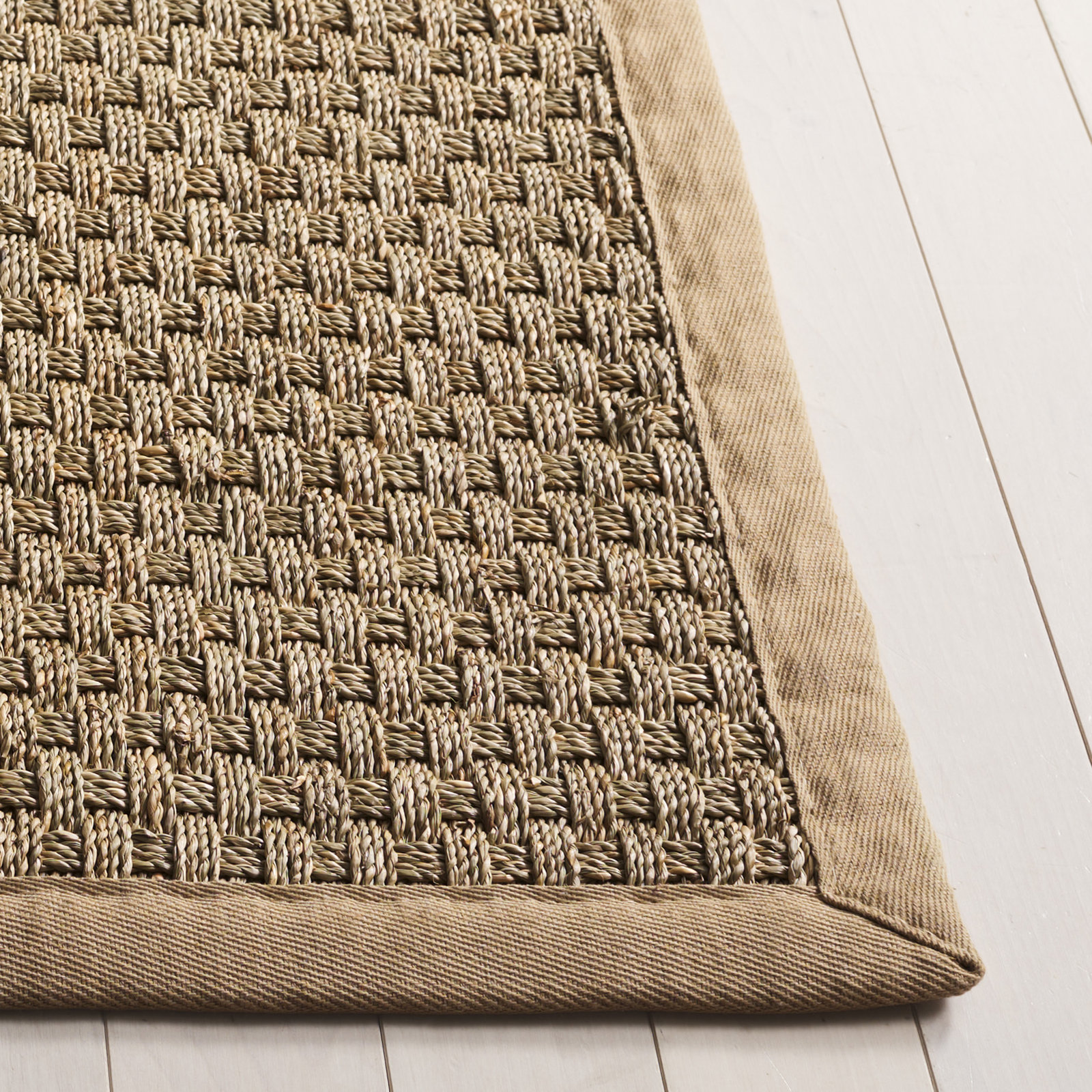 Auckland Bamboo Slat/Seagrass Natural/Beige Area Rug, Rectangle 11' x 15'