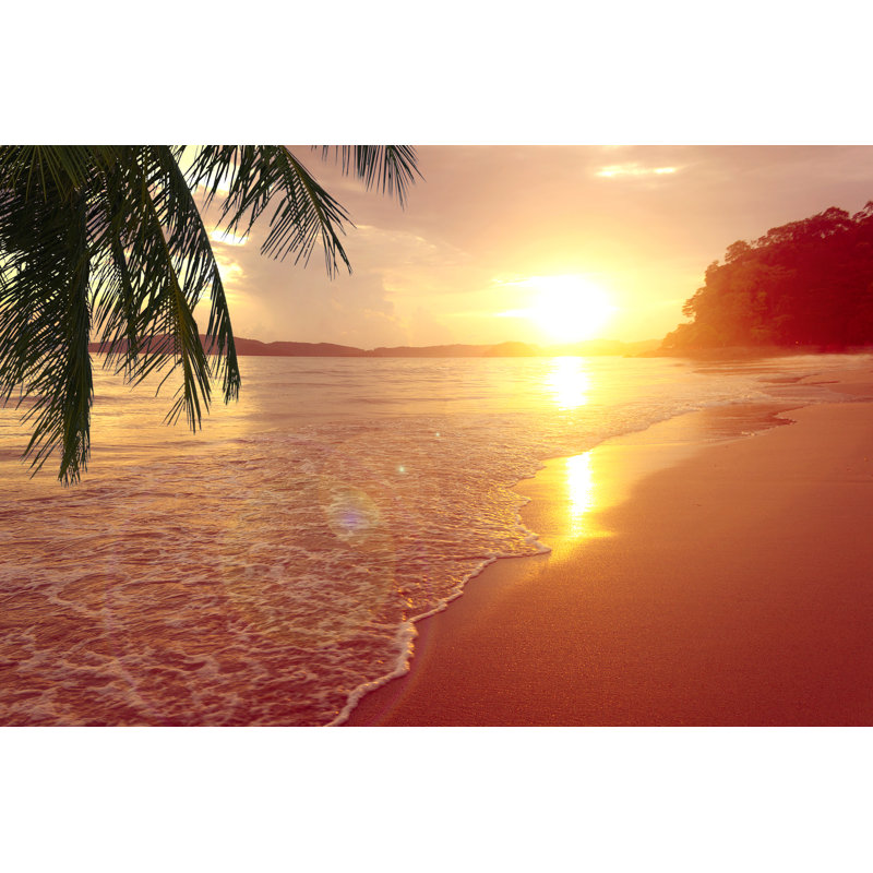 Beach And Sunset by Thekopmylife - Wrapped Canvas Print, 20cm H x 30cm W x 3.8cm D