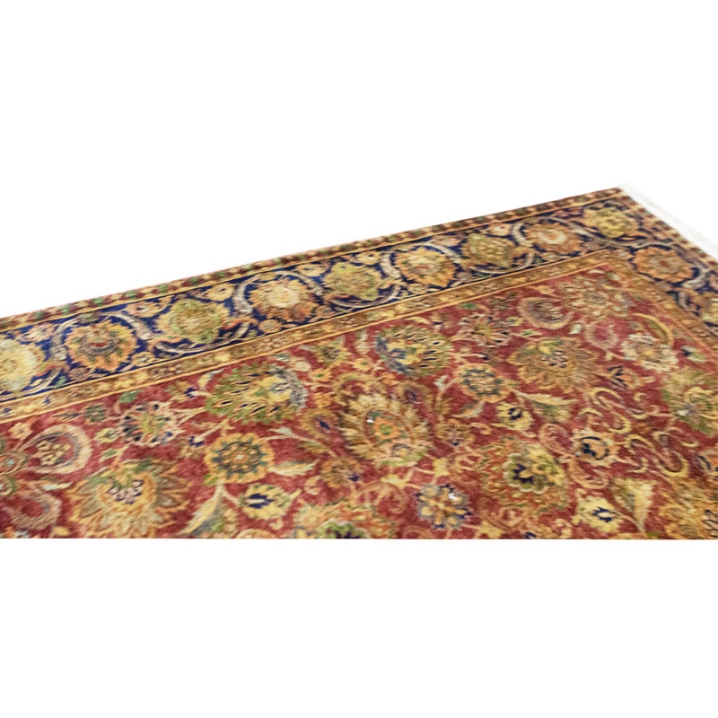High-Quality Hand-Knotted Red And Blue Area Rug