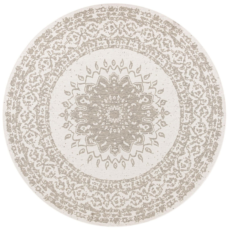 Tapis gris transitionnel Hintz, Rond 13 pi 1 po