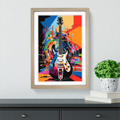 Electric Guitar Pop Art - Framed Print