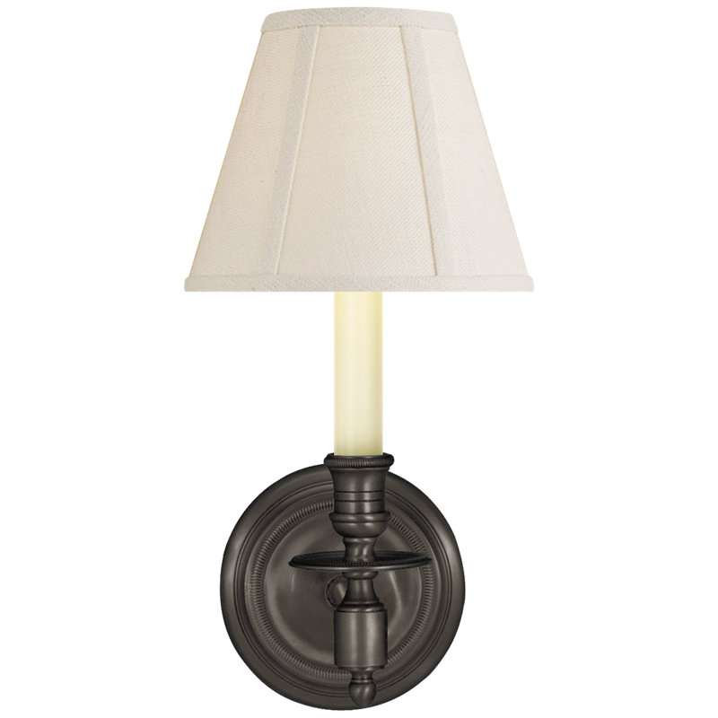French Single Sconce, Cream, Bronze