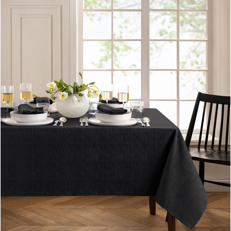 Nappe rectangulaire en polyester Brosh, 120 po x 60 po, Noir, noir, noir, noir