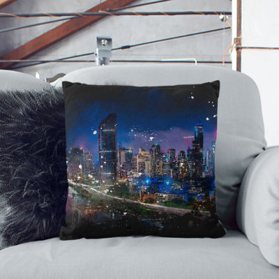 Brisbane City Skyline Australia Cushion with Filling