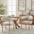 19.3" Seat Height Upholstered Side Dining Armchair with Solid Wood Legs-230250733