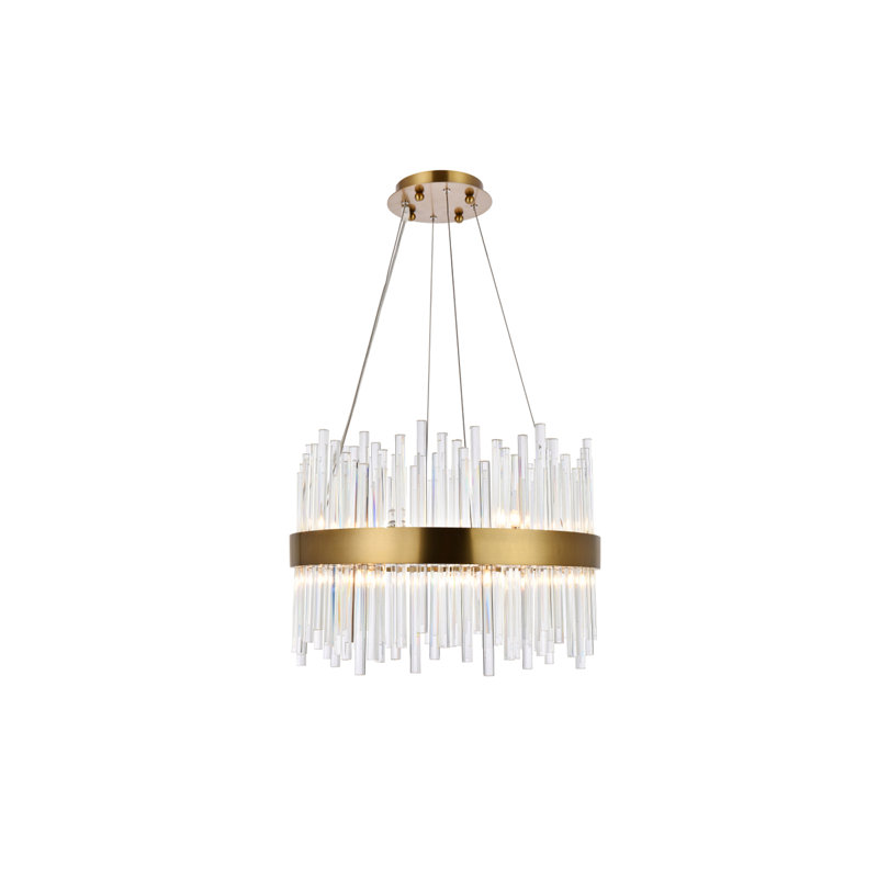 Dalton - Light Unique Drum Chandelier, Black, 14" H x 20" W x 20" D, 14 Lights