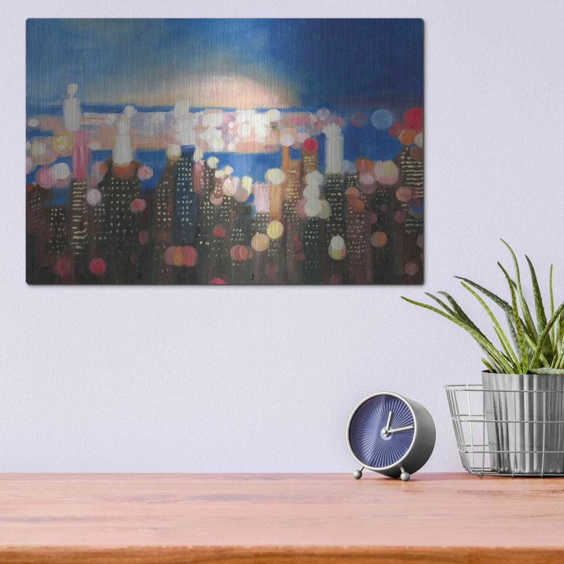«City Lights» par James Wiens, art mural en métal, H 12 po x l 16 po