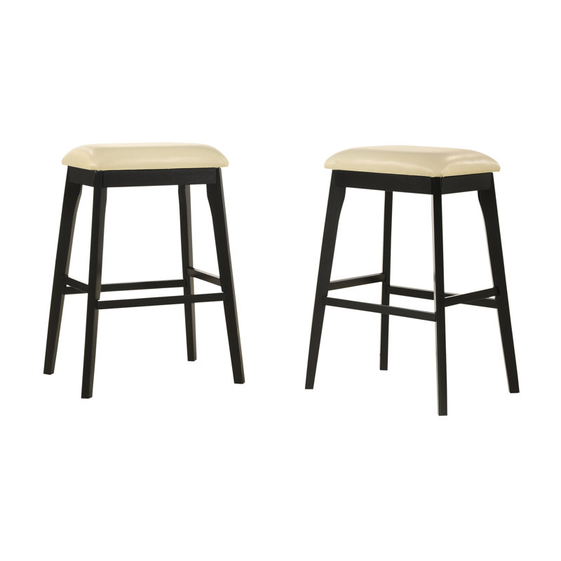Tabouret de bar moderne noir de 30 po avec siège rembourré confortable, Tabouret de bar (siège d’une hauteur de 30 po), Crème