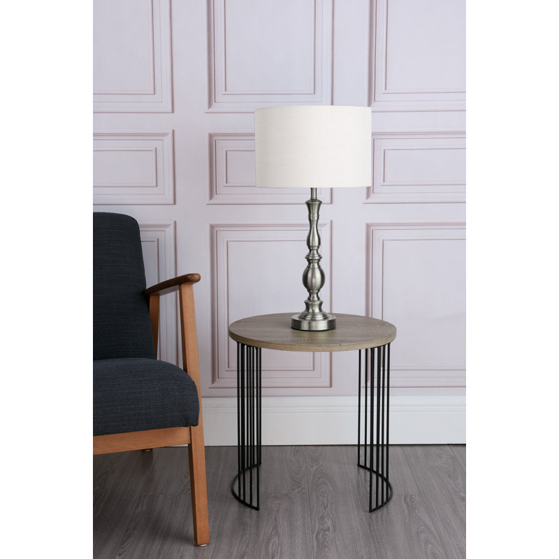 Madrid Metal Lamp, Satin Chrome