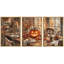 «Rustic Jack O Lantern», art de la salle à manger, photos de la salle à manger, impression sur toile encadrée, impression sur toile, 3 pièces-133594990-133594991